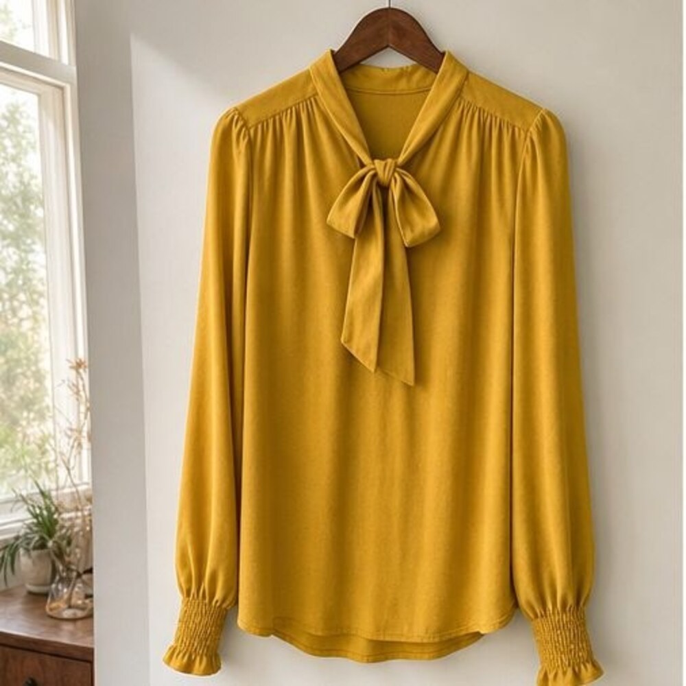 Blue Ruffle Blouse